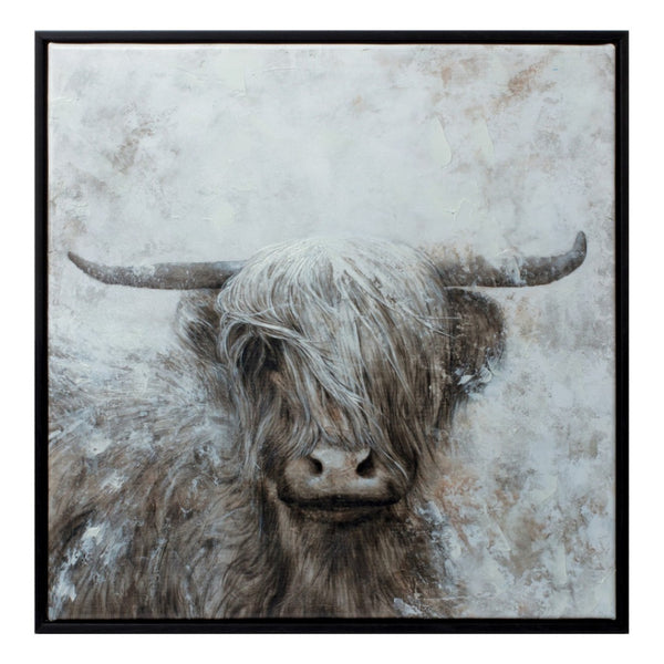 HomeRoots N Framed Farmhouse Wall Art in Dark Brown - Rustic Canvas Decor for Living Rooms & Kitchens 613674