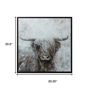 HomeRoots N Framed Farmhouse Wall Art in Dark Brown - Rustic Canvas Decor for Living Rooms & Kitchens 613674
