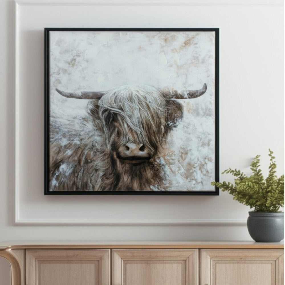 HomeRoots N Framed Farmhouse Wall Art in Dark Brown - Rustic Canvas Decor for Living Rooms & Kitchens 613674