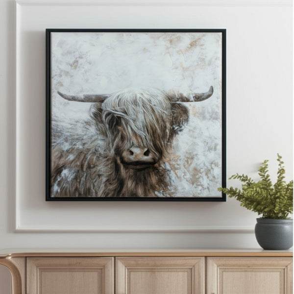 HomeRoots N Framed Farmhouse Wall Art in Dark Brown - Rustic Canvas Decor for Living Rooms & Kitchens 613674