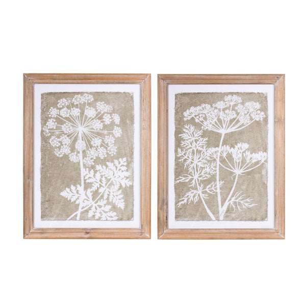 HomeRoots Set of Two Framed Wall Art Prints in Almond - Modern Typography for Chic Home Decor Style 613675