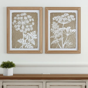 HomeRoots Set of Two Framed Wall Art Prints in Almond - Modern Typography for Chic Home Decor Style 613675