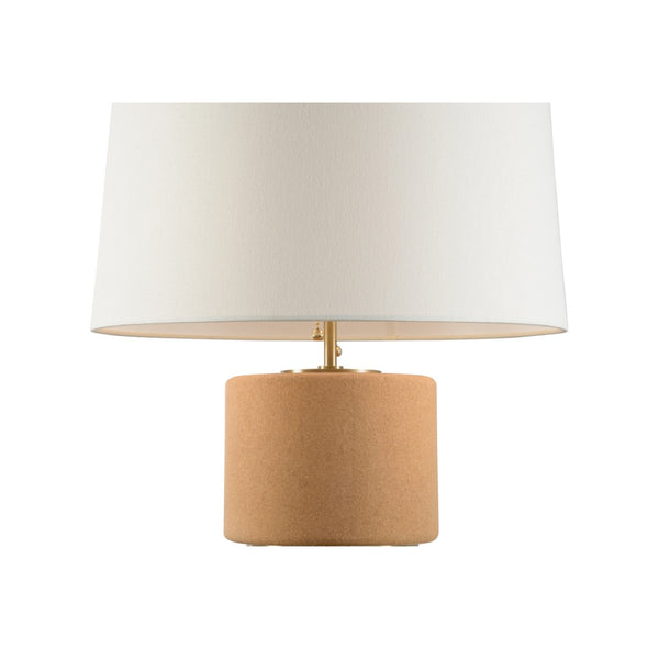 Wildwood Corsica Cork Column Lamp With Antique Brass Strap—27" Ambient Table Light For Modern & Rustic Rooms 61368