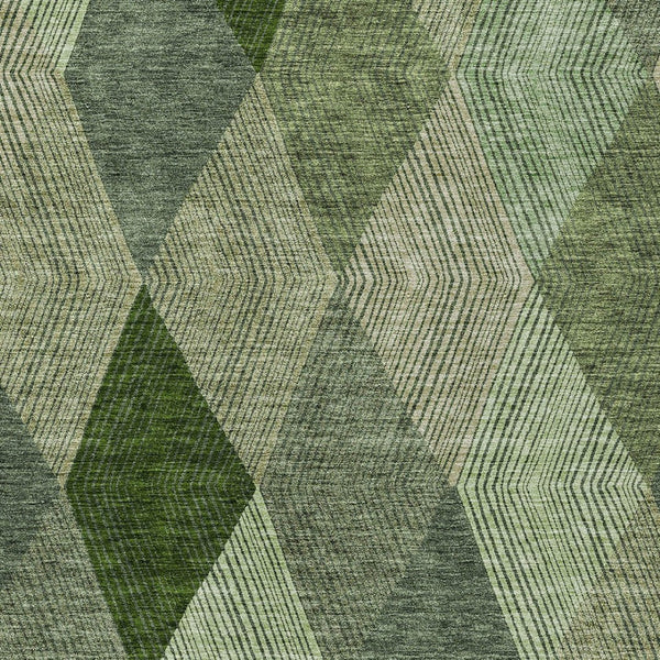 HomeRoots 5' Washable Argyle Area Rug in Mint Green & Sage – Durable, Stylish for Indoor & Outdoor Spaces 8' X 10' 613690