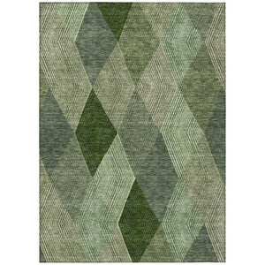 HomeRoots 5' Washable Argyle Area Rug in Mint Green & Sage – Durable, Stylish for Indoor & Outdoor Spaces 9' X 12' 613691