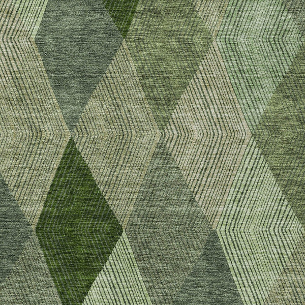 HomeRoots 5' Washable Argyle Area Rug in Mint Green & Sage – Durable, Stylish for Indoor & Outdoor Spaces 10' X 14' 613692