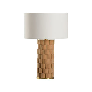Wildwood Loire Handwoven Cork Table Lamp With Antique Brass Finish — Textured Accent Light For Bedside Desks 61370
