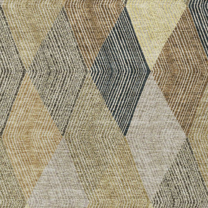 HomeRoots 5' Washable Indoor Outdoor Area Rug in Classic Brown Gold Taupe Argyle - Durable & Easy Care 9' X 12' 613709