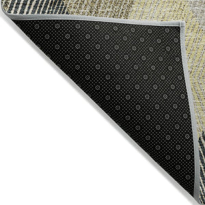 HomeRoots 5' Washable Indoor Outdoor Area Rug in Classic Brown Gold Taupe Argyle - Durable & Easy Care 10' X 14' 613710