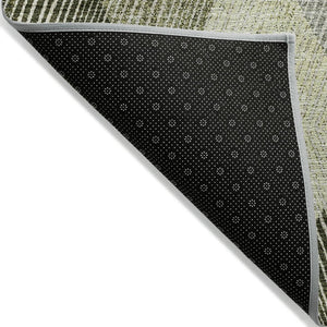 HomeRoots 5' Argyle Area Rug - Olive Green, Gray & Ivory - Washable, Durable for Indoor & Outdoor Use 9' X 12' 613715