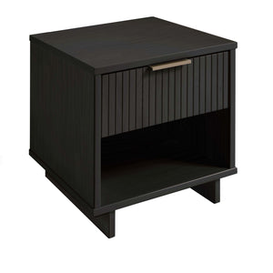 English Elm Granville 18" Nightstand In Charcoal Gray - Modern Solid Wood Design With Gold Hardware & Storage Solutions B365P398151