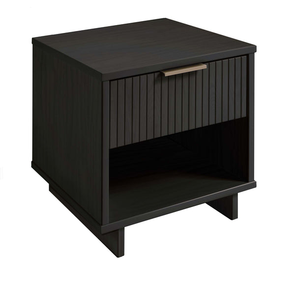 English Elm Granville 18" Nightstand In Charcoal Gray - Modern Solid Wood Design With Gold Hardware & Storage Solutions B365P398151