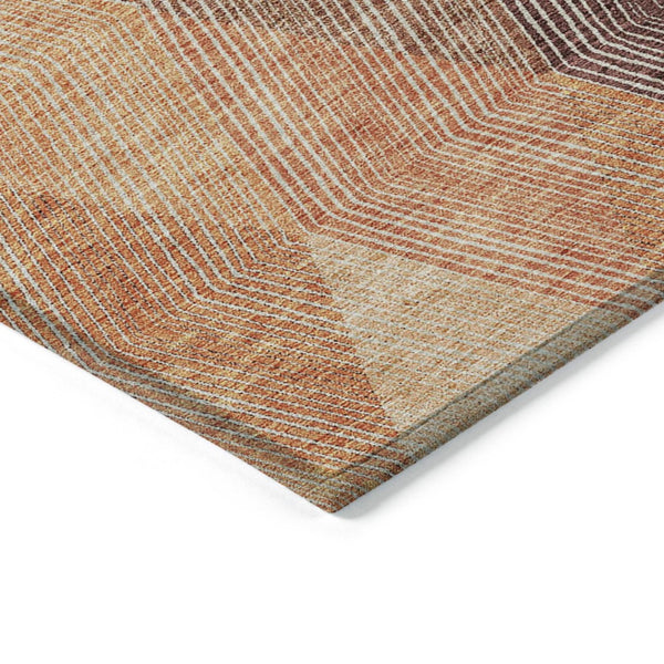 HomeRoots 5' Vibrant Argyle Area Rug in Orange Peach and Ruby Red - Durable, Washable for Indoor & Outdoor Use 8' X 10' 613720