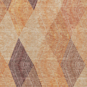 HomeRoots 5' Vibrant Argyle Area Rug in Orange Peach and Ruby Red - Durable, Washable for Indoor & Outdoor Use 8' X 10' 613720
