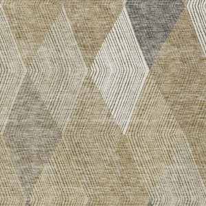 HomeRoots 5' Washable Wheat Taupe and Ivory Argyle Indoor Outdoor Area Rug for Easy Care and Style 5' X 8' 613742