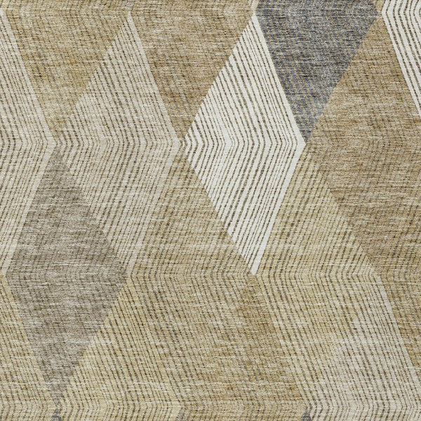HomeRoots 5' Washable Wheat Taupe and Ivory Argyle Indoor Outdoor Area Rug for Easy Care and Style 5' X 8' 613742