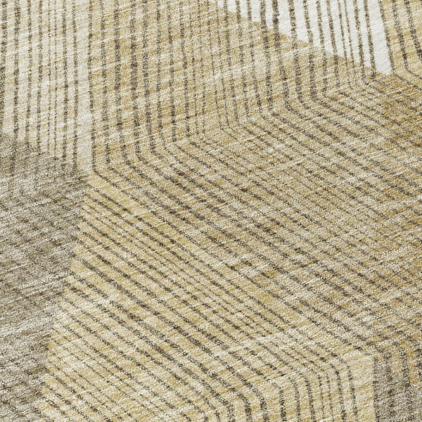 HomeRoots 5' Washable Wheat Taupe and Ivory Argyle Indoor Outdoor Area Rug for Easy Care and Style 8' Round 613743