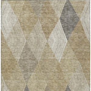 HomeRoots 5' Washable Wheat Taupe and Ivory Argyle Indoor Outdoor Area Rug for Easy Care and Style 8' X 10' 613744