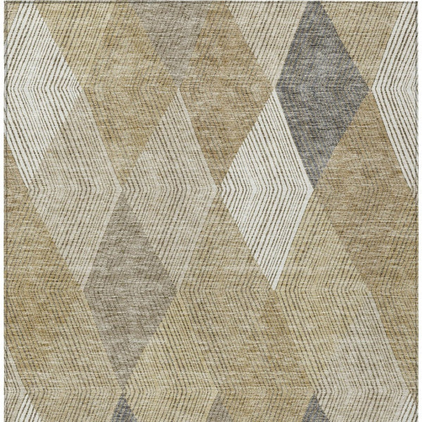 HomeRoots 5' Washable Wheat Taupe and Ivory Argyle Indoor Outdoor Area Rug for Easy Care and Style 8' X 10' 613744