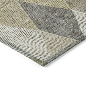 HomeRoots 5' Washable Wheat Taupe and Ivory Argyle Indoor Outdoor Area Rug for Easy Care and Style 8' X 10' 613744