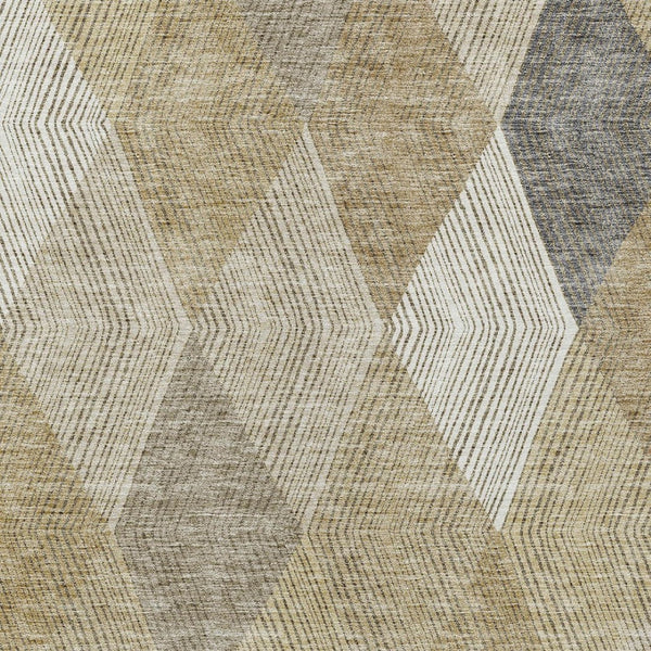 HomeRoots 5' Washable Wheat Taupe and Ivory Argyle Indoor Outdoor Area Rug for Easy Care and Style 8' X 10' 613744