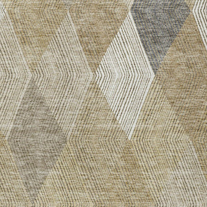 HomeRoots 9' X 12' Wheat Taupe & Ivory Argyle Rug – Stylish, Washable Indoor/Outdoor Area Rug for Any Space 613745