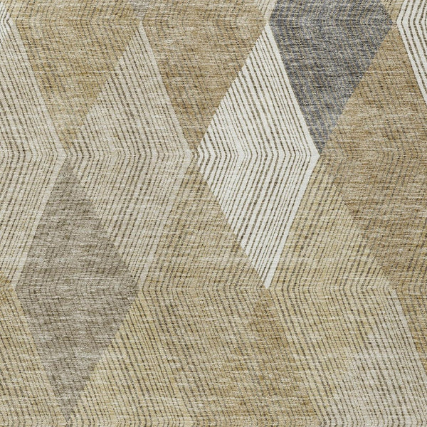 HomeRoots 9' X 12' Wheat Taupe & Ivory Argyle Rug – Stylish, Washable Indoor/Outdoor Area Rug for Any Space 613745
