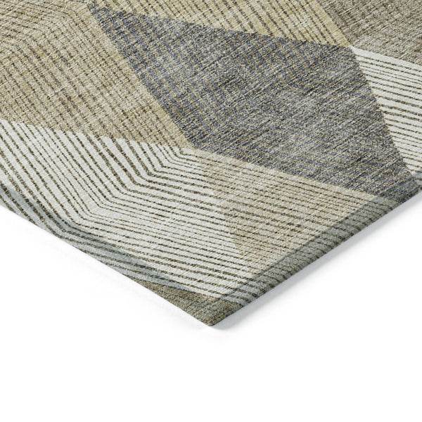 HomeRoots 5' Washable Wheat Taupe and Ivory Argyle Indoor Outdoor Area Rug for Easy Care and Style 10' X 14' 613746