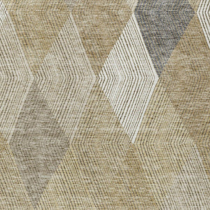 HomeRoots 5' Washable Wheat Taupe and Ivory Argyle Indoor Outdoor Area Rug for Easy Care and Style 10' X 14' 613746