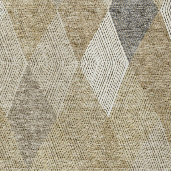 HomeRoots 5' Washable Wheat Taupe and Ivory Argyle Indoor Outdoor Area Rug for Easy Care and Style 10' X 14' 613746
