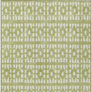 HomeRoots 5' Sage and Ivory Geometric Area Rug - Stylish, Washable, Durable for Indoor and Outdoor Spaces 8' X 10' 613750