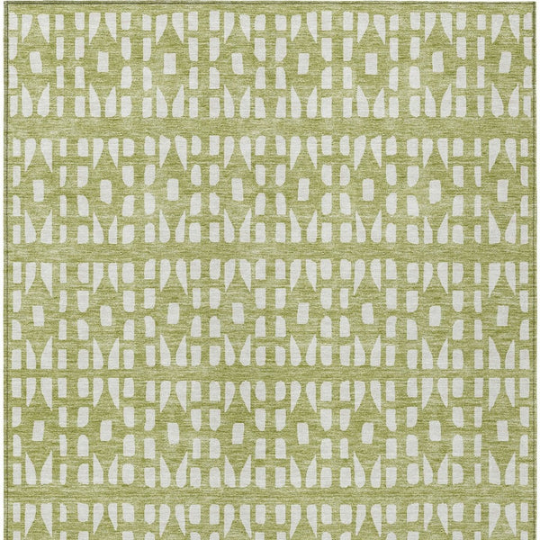 HomeRoots 5' Sage and Ivory Geometric Area Rug - Stylish, Washable, Durable for Indoor and Outdoor Spaces 8' X 10' 613750