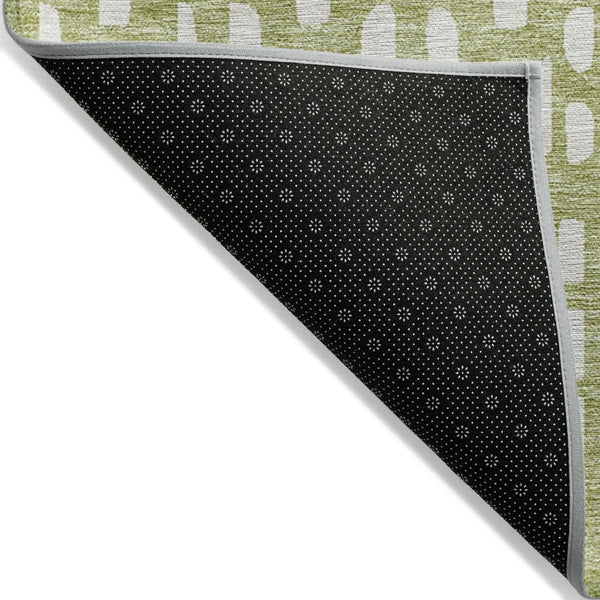 HomeRoots 5' Sage and Ivory Geometric Area Rug - Stylish, Washable, Durable for Indoor and Outdoor Spaces 8' X 10' 613750