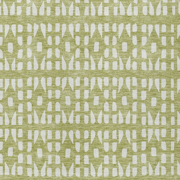 HomeRoots 5' Sage and Ivory Geometric Area Rug - Stylish, Washable, Durable for Indoor and Outdoor Spaces 10' X 14' 613752