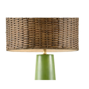 Wildwood Manila Palm Lamp With Green-Brown Glaze, 31" Slim Silhouette For Coastal, Boho & Modern Rooms 61376-2
