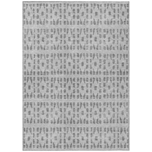 HomeRoots 5' Gray and Ivory Geometric Area Rug - Durable, Washable, Stylish Accent for Indoor or Outdoor Use 5' X 8' 613772