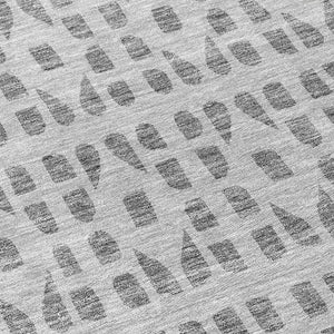 HomeRoots 5' Gray and Ivory Geometric Area Rug - Durable, Washable, Stylish Accent for Indoor or Outdoor Use 8' Round 613773