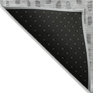 HomeRoots 5' Gray and Ivory Geometric Area Rug - Durable, Washable, Stylish Accent for Indoor or Outdoor Use 9' X 12' 613775