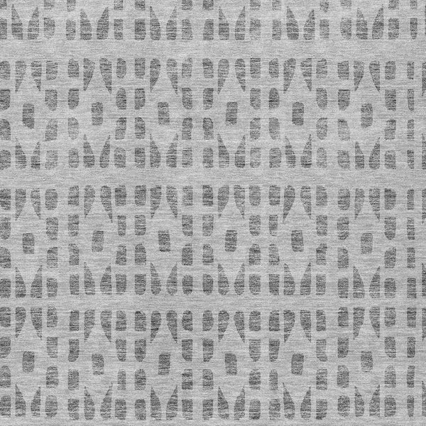 HomeRoots 5' Gray and Ivory Geometric Area Rug - Durable, Washable, Stylish Accent for Indoor or Outdoor Use 9' X 12' 613775