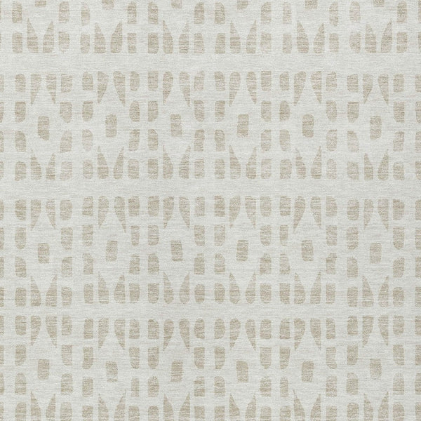 HomeRoots 5' Elegant Ivory and Beige Geometric Area Rug - Machine Washable, Indoor/Outdoor Durability 5' X 8' 613778