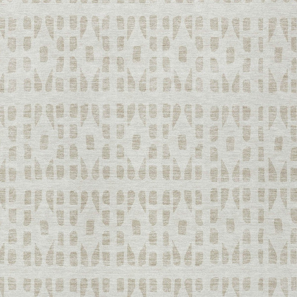 HomeRoots 5' Elegant Ivory and Beige Geometric Area Rug - Machine Washable, Indoor/Outdoor Durability 8' X 10' 613780