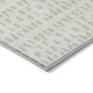 HomeRoots 5' Elegant Ivory and Beige Geometric Area Rug - Machine Washable, Indoor/Outdoor Durability 9' X 12' 613781