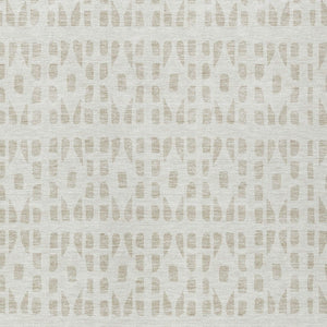 HomeRoots 5' Elegant Ivory and Beige Geometric Area Rug - Machine Washable, Indoor/Outdoor Durability 9' X 12' 613781