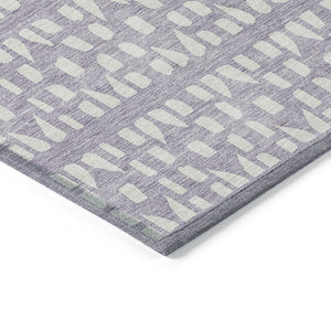 HomeRoots 5' Modern Lavender and Ivory Geometric Area Rug – Durable, Washable Indoor/Outdoor Design for Any Space 5' X 8' 613784