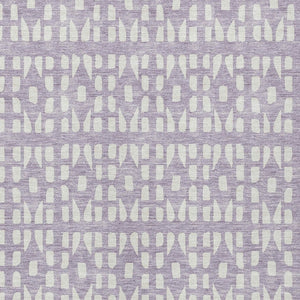 HomeRoots 5' Modern Lavender and Ivory Geometric Area Rug – Durable, Washable Indoor/Outdoor Design for Any Space 10' X 14' 613788