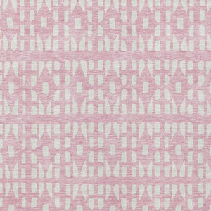 HomeRoots 5' Modern Pink and Ivory Geometric Washable Area Rug for Indoor and Outdoor Spaces, Stain-Resistant 9' X 12' 613799