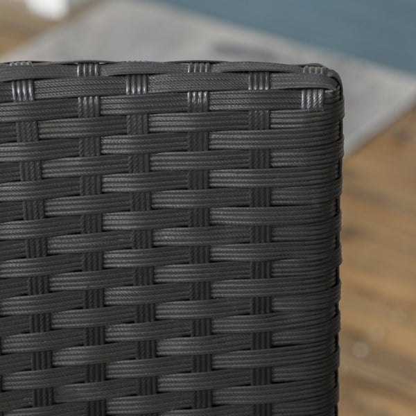 English Elm Outsunny Stackable Pe Rattan Outdoor Dining Chairs Set Of 2 With Cushions For Patios & Decks W2225P174004-GIGA