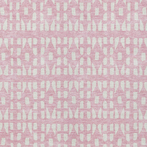 HomeRoots 5' Modern Pink and Ivory Geometric Washable Area Rug for Indoor and Outdoor Spaces, Stain-Resistant 10' X 14' 613800