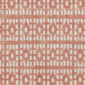 HomeRoots 5' Salmon and Ivory Geometric Area Rug - Stylish, Durable, Machine Washable for Indoor & Outdoor Use 8' X 10' 613804