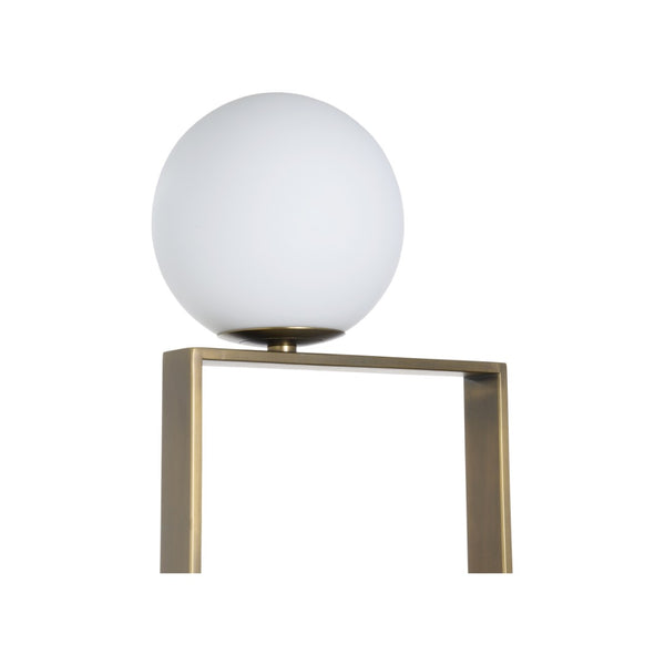 Wildwood Milano Marble Table Lamp With Antique Brass Finish And Milk Glass Globe — Sculptural Ambient Light 61382